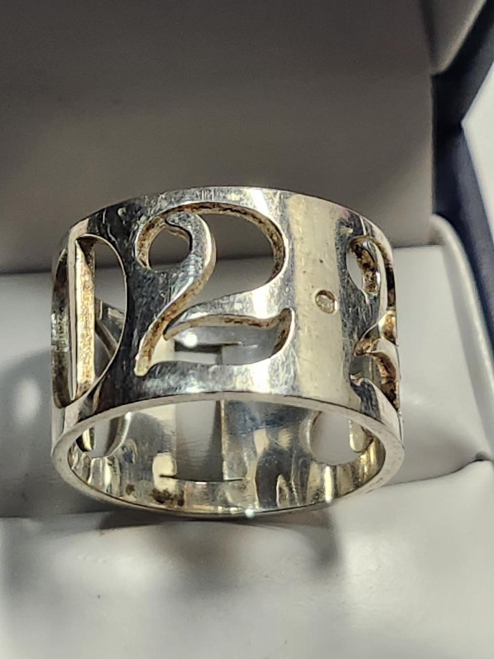 Sterling Silver Cutout Number Band Ring 02 23 16 Date Size 7.5